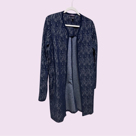 Navy Longline Jacquard Coat by Long Tall Sally - Picture 6 of 10